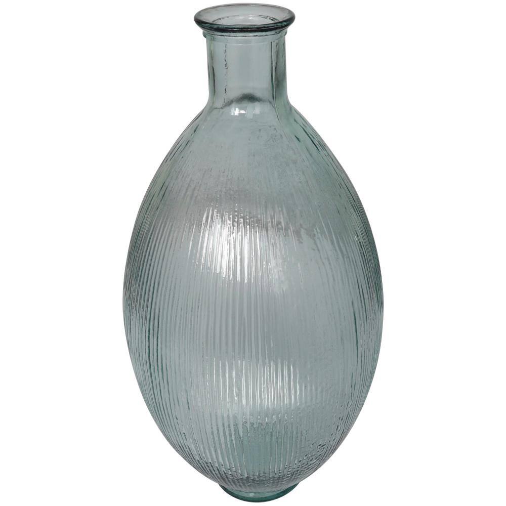 Asymmetrical Handcrafted Clear Glass Table Vase