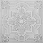 Adonis 2 ft. x 2 ft. Glue Up or Nail Up Polyurethane Ceiling Tile in White