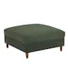 Uixe 40.9 in. Green Corduroy Fabric Square Ottoman with Wood Legs CS0003-GN-GJD