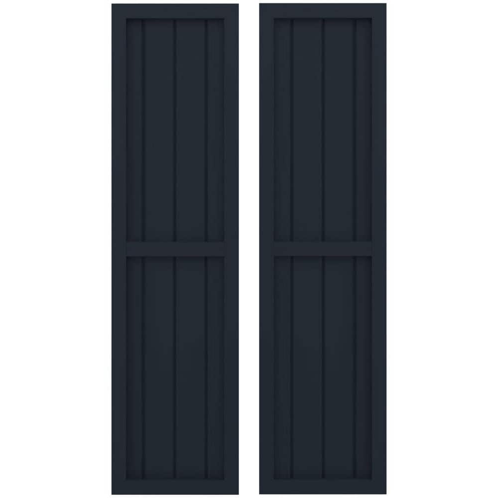 14 in. W x 59 in. H Americraft 4-Board Real Wood 2 Equal Panel Framed Board and Batten Shutters in Starless Night Blue price history on PriceWatchPro