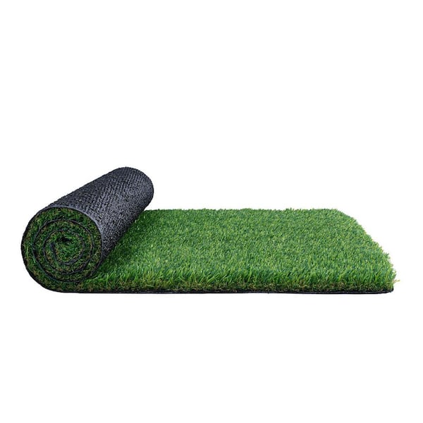 Artificial Grass 5 ft. x 10 ft. Green Turf 1.38 in. Fake Door Mat Artificial Grass with Drainage Holes Runner Rug