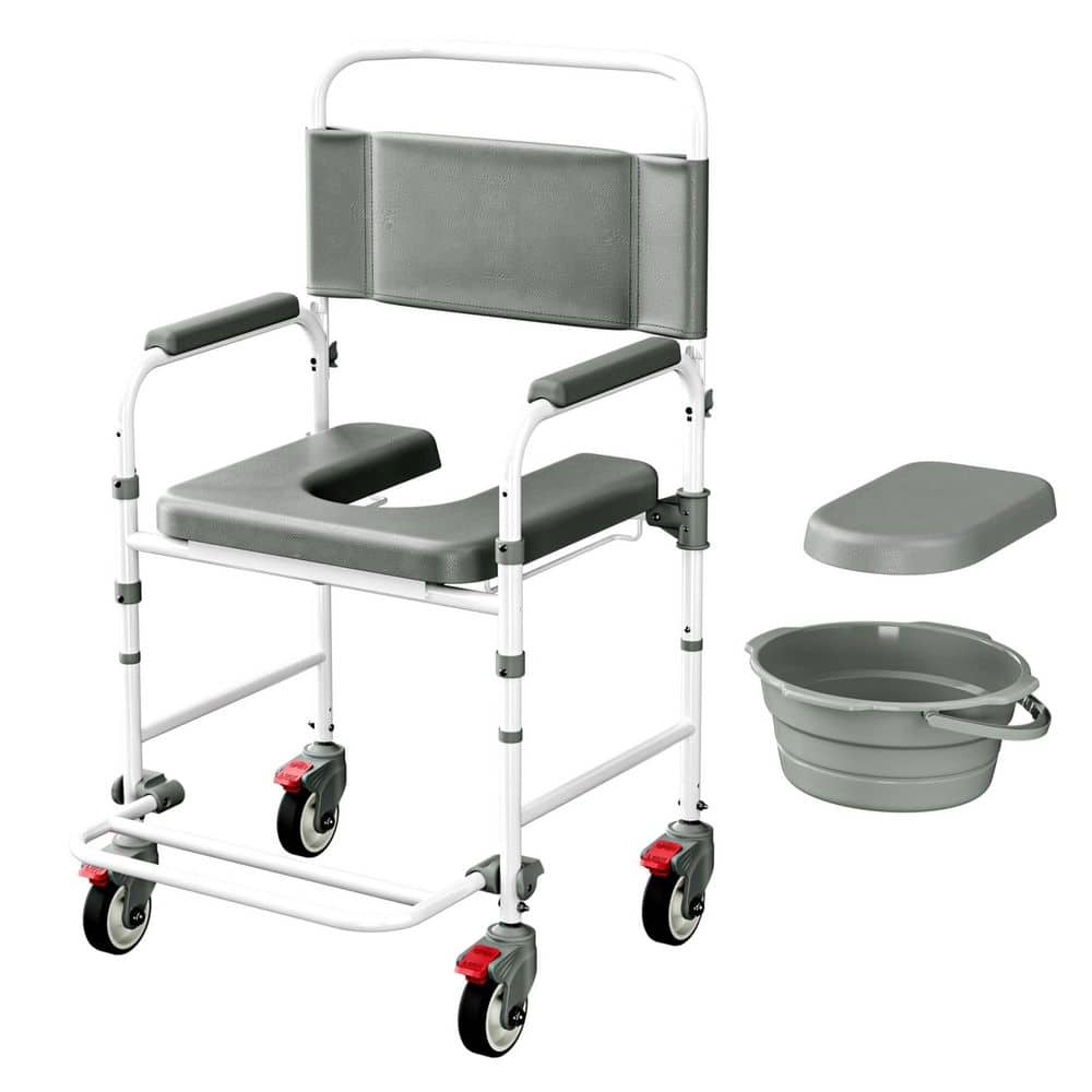Bedside Commode with Wheels, Shower Wheelchair with 300 lbs. Weight Capacity for Elderly and Disabled price history on PriceWatchPro