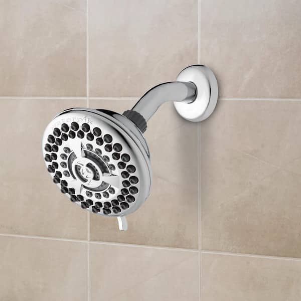 9-Spray 4.5 in. Single Wall Mount 1.8 GPM Fixed Shower Head in Chrome