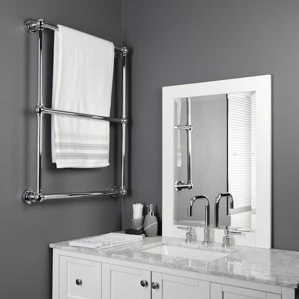 Kingston Brass Double L Shape Pedestal Towel Holder In Polished Chrome