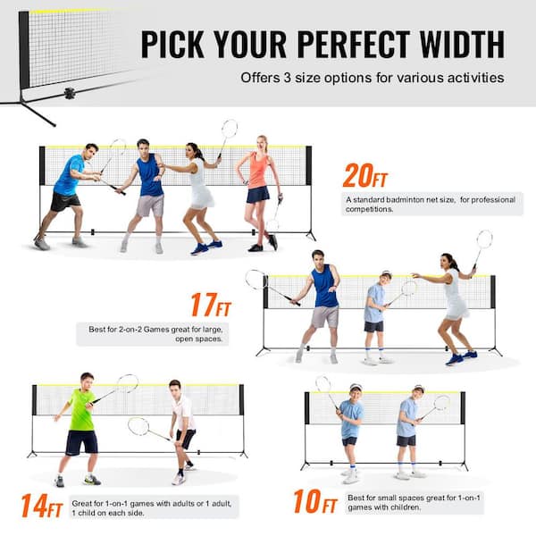 SKYSHALO Badminton Net, Portable Tennis Net Set with Poles, Height