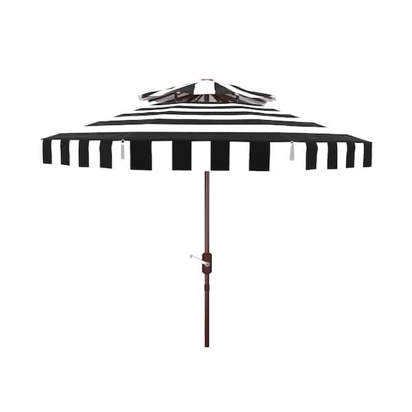Elsa 9 ft. Aluminum Market Tilt Patio Umbrella in Navy/White
