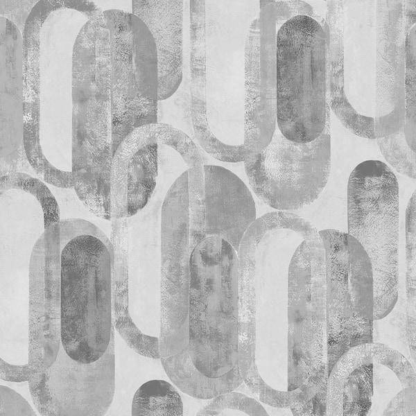 Unbranded Sublime Oval Shapes Grey Wallpaper