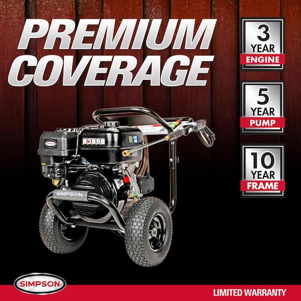 SIMPSON - 4400 PSI 4.0 GPM Gas Pressure Washer with CRX420 Engine, Heavy-Duty Commercial Cold Water Power Washer