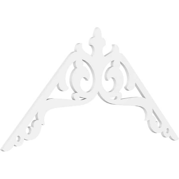 Ekena Millwork 1 in. x 72 in. x 36 in. (12/12) Pitch Amber Gable Pediment Architectural Grade PVC Moulding