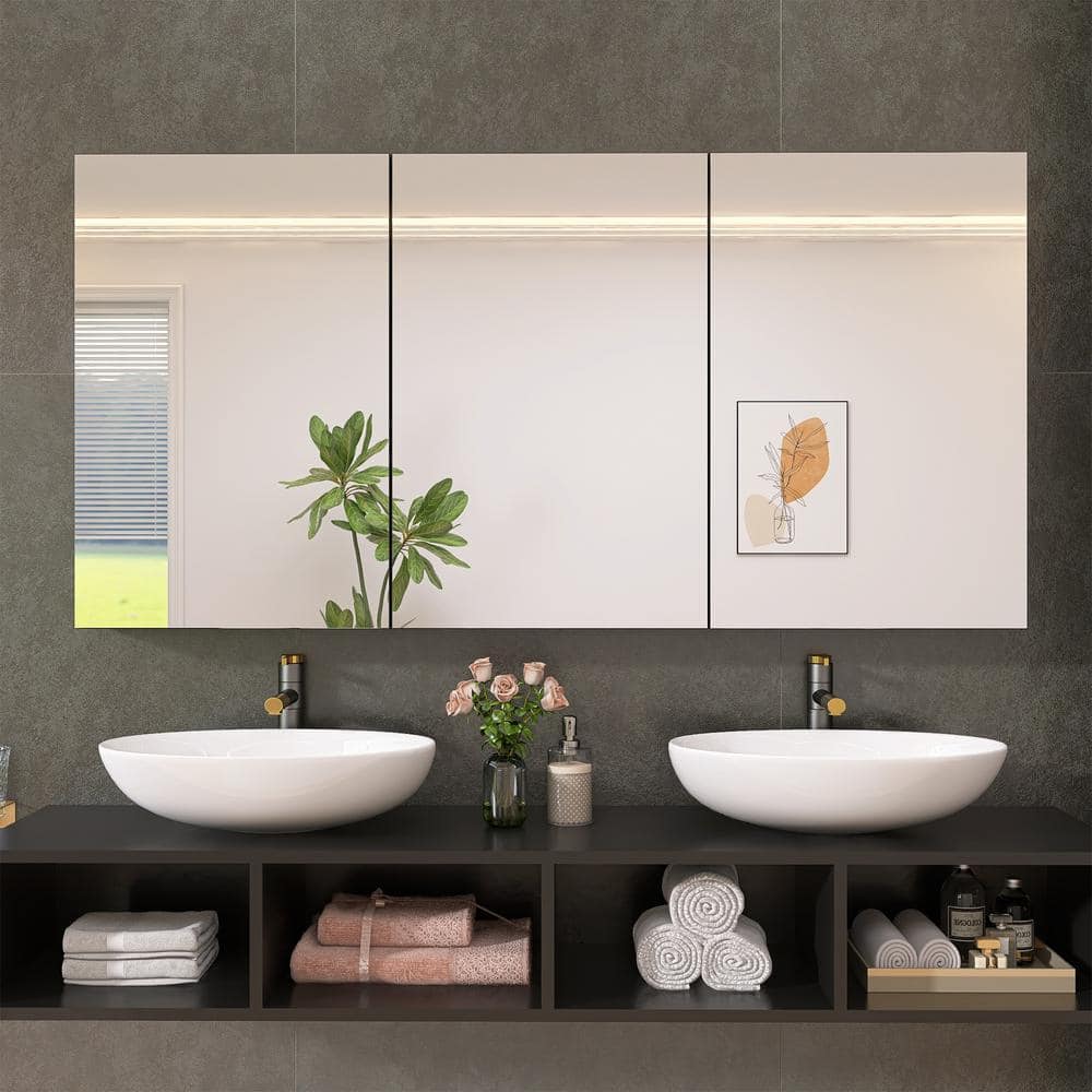60 in. W x 30 in. H Rectangular Surface/Recessed Mounted Medicine Cabinet w