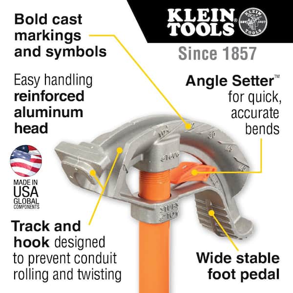 Klein Tools 1/2 in. Aluminum Conduit Bender 51606 - The Home Depot