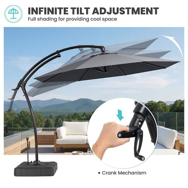 Crestlive Products 11 ft. Octagon Outdoor Offset Umbrella w/350