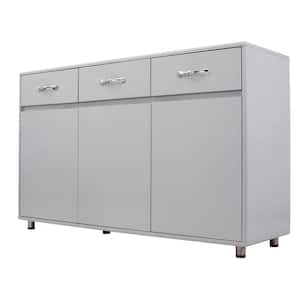 52.36in x 15.75in x 32.09in Gray MDF Ready to Assemble Kitchen Cabinet with 3 Drawers and 3 Doors