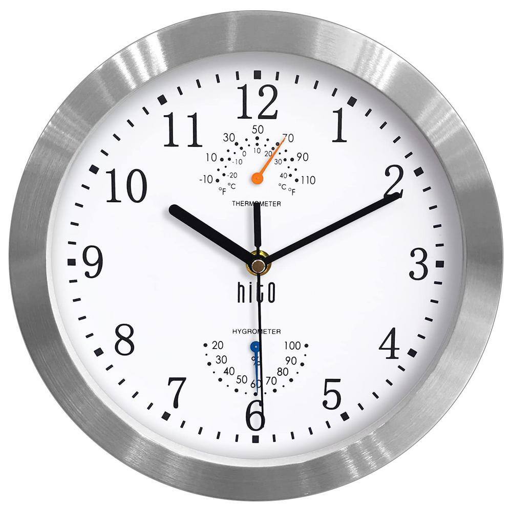 Silent Non Ticking Wall Clock 10 in. Sweep Movement Glass Cover