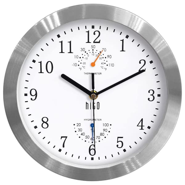 Silent Non Ticking Wall Clock 10 in. Sweep Movement Glass Cover