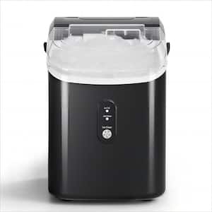 8.5 in. 33 lbs. Portable Nugget Ice Maker with Handle and Soft Chewable Ice in Black