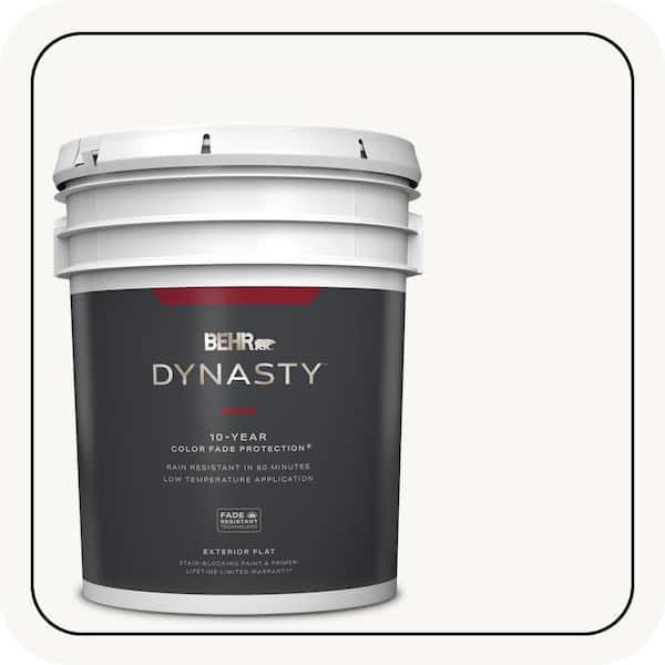 BEHR DYNASTY 5 gal. Ultra Pure White Flat Exterior Stain-Blocking Paint & Primer