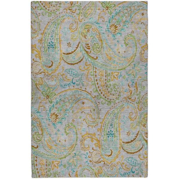 Dream Shag Premium Machine Washable Abstract ADS533 Gray 10 ft. x 14 ft. Area Rug