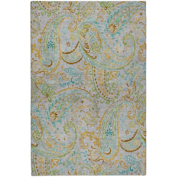 Dream Shag Premium Machine Washable Abstract ADS533 Gray 9 ft. x 12 ft. Area Rug