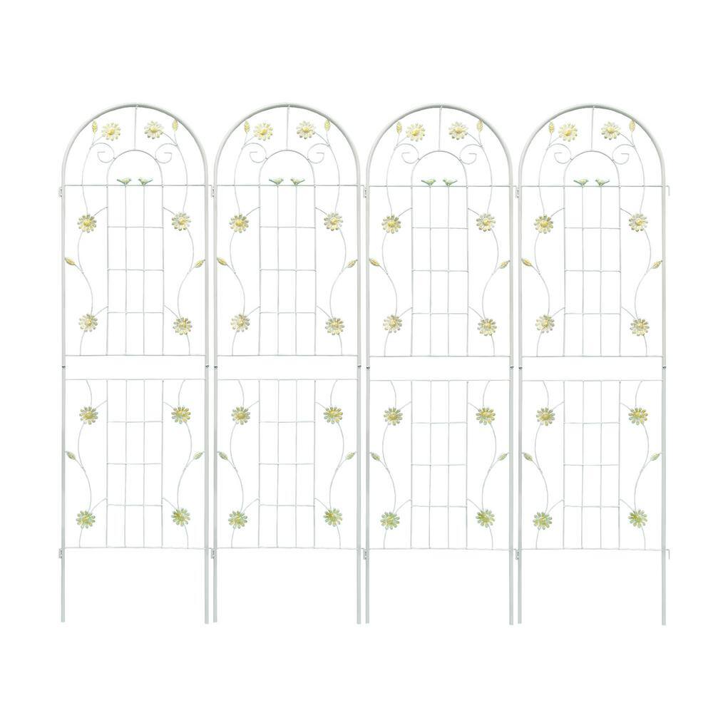 71 in. H Metal Garden Rustproof Trellis in White(4-Pack)