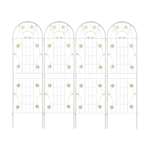 Unbranded 71 in. H Metal Garden Rustproof Trellis in White(4-Pack)