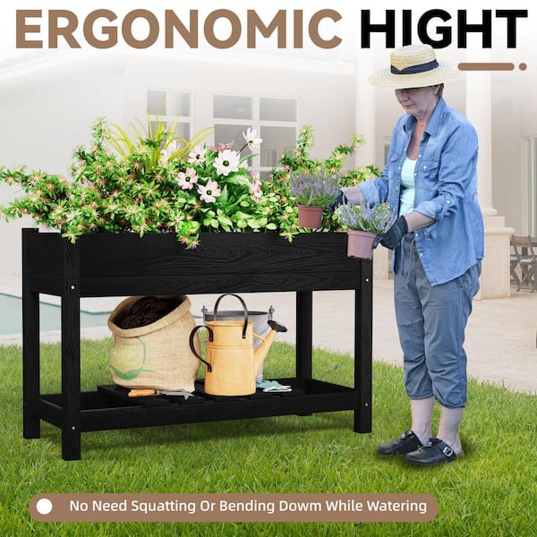 JEAREY 45 in. x 18 in. x 29 in. Outdoor Plastic Raised Garden Bed