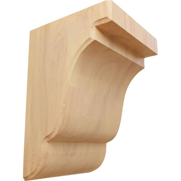 Ekena Millwork 5-1/4 in. x 5 in. x 7-1/2 in. Unfinished Red Oak Bedford Corbel