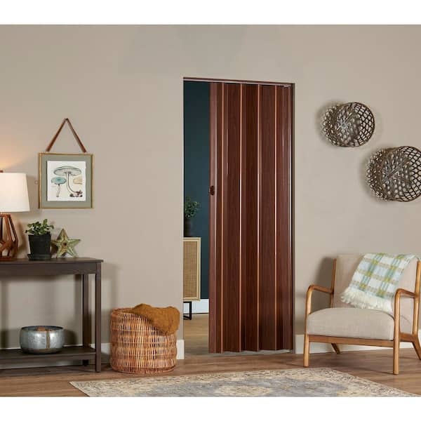 Spectrum 36 in. x 80 in. Fusion Vinyl Chestnut Accordion