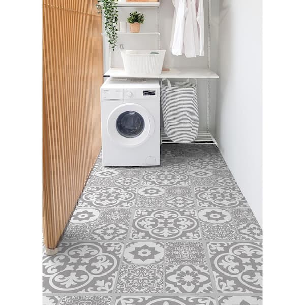 24 in. x 12 in. Valencia Grey Luxury Vinyl Plank Flooring Waterproof Peel and Stick Floor Tiles (12-Tile, 24 sq. ft.)