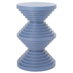 Glynn 11.8 in. Periwinkle Round Wood End Table