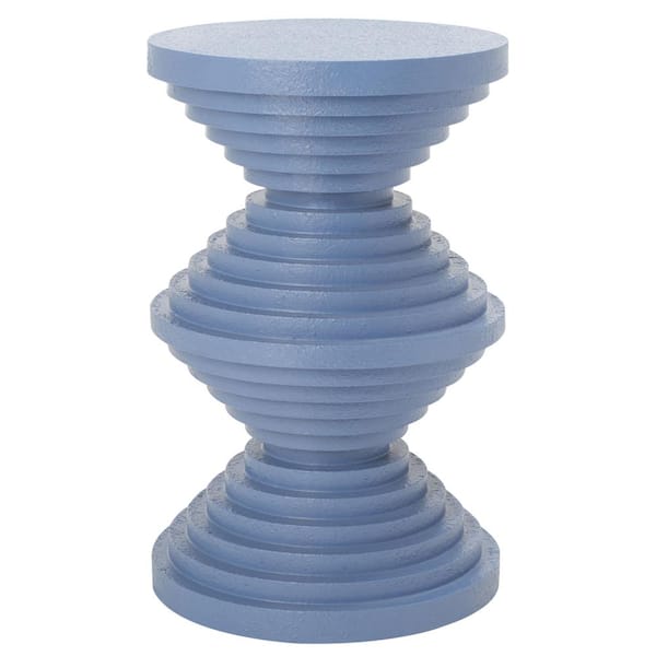 SAFAVIEH Glynn 11.8 in. Periwinkle Round Wood End Table