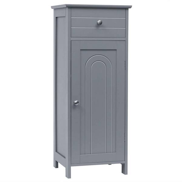Dracelo 14 in. W x 12 in. D x 34.5 in. H Gray Freestanding Bathroom Linen with Two