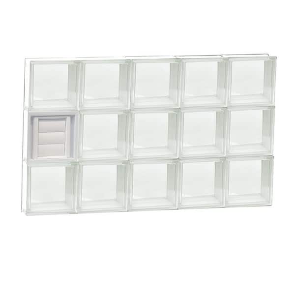 Clearly Secure 28.75 in. x 17.25 in. x 3.125 in. Frameless Clear Glass Block Window with Dryer Vent