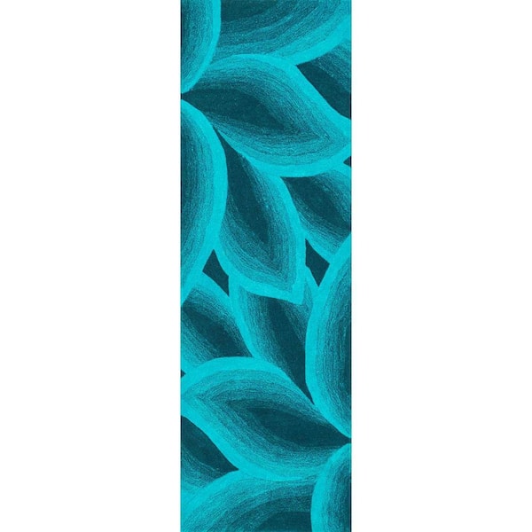 nuLOOM Svetlana Floral Teal 3 ft. x 8 ft. Runner Rug