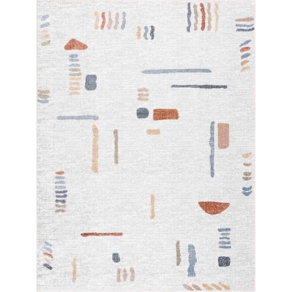 Arnon Medium Gray/Gray/Navy 5 ft. x 7 ft. Area Rug