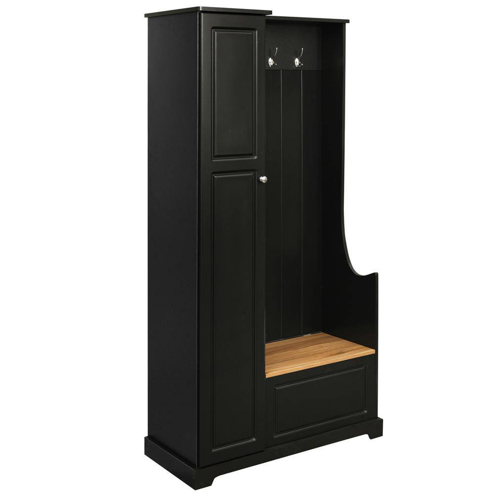 35.55 in. W x 15.24 in. D x 70.35 in. H Bathroom Black Linen Cabinet