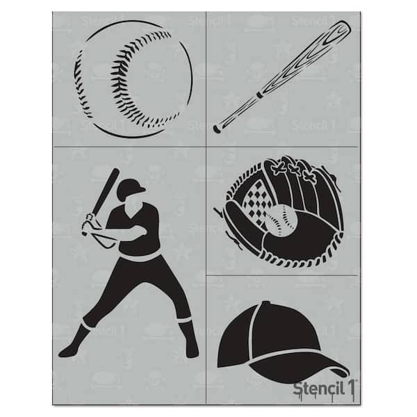 Stencil1 Baseball Stencil (4-Pack)
