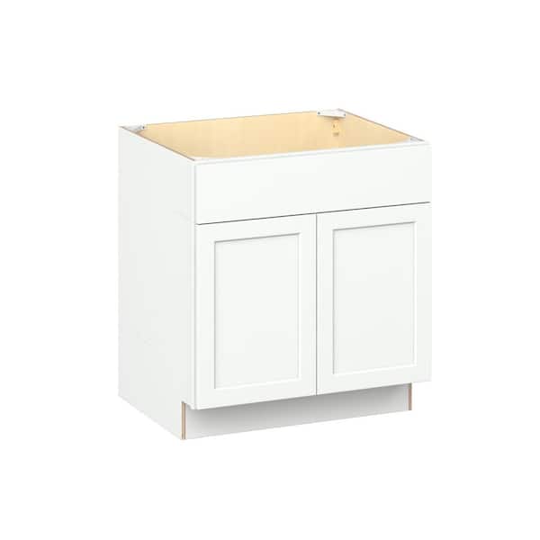 Emerson Pure White ADA Removable front Sink Base Ready to Assemble Kitchen Cabinet (30 in. W x 32.5 in. H x 24 in. D)