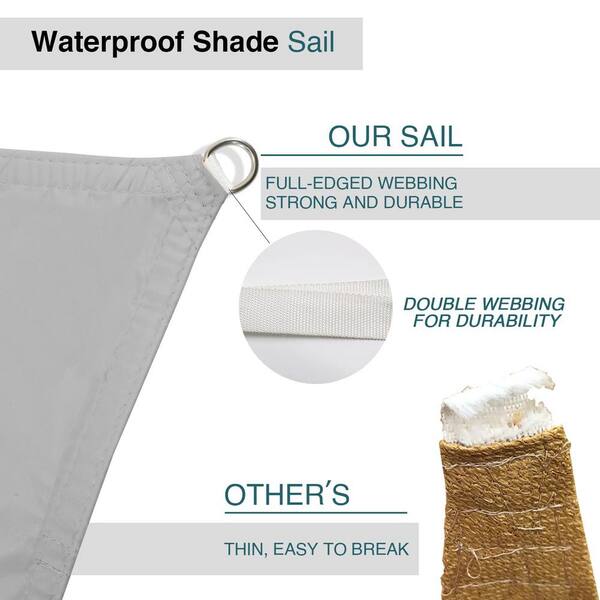 BANSA ROSE 23 ft. x 16 ft. Light Gray Triangle Heavy Weight BANSA ROSE 23 ft. x 16 ft. Light Gray Triangle Heavy Weight
