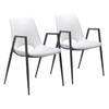 ZUO Desi White Faux Leather Dining Chair - (Set of 2) 109535