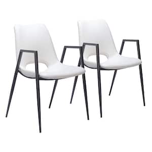Desi White Faux Leather Dining Chair - (Set of 2)