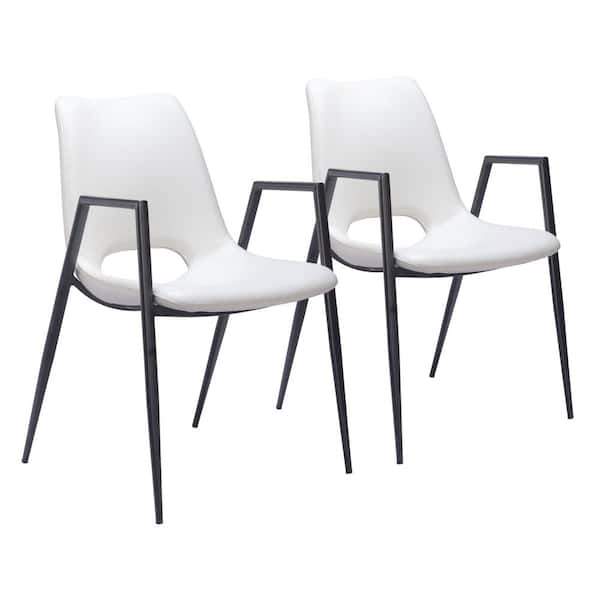 ZUO Desi White Faux Leather Dining Chair - (Set of 2)