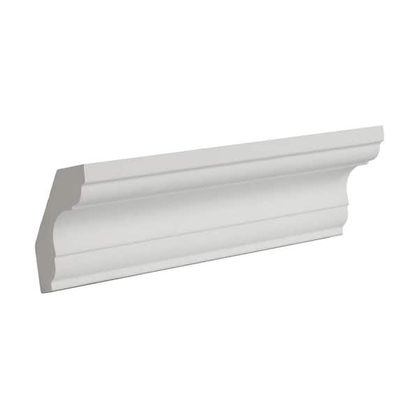 American Pro Decor 1-3/4 in. x 1-7/8 in. x 6 in. Long Plain Polyurethane Crown Moulding Sample