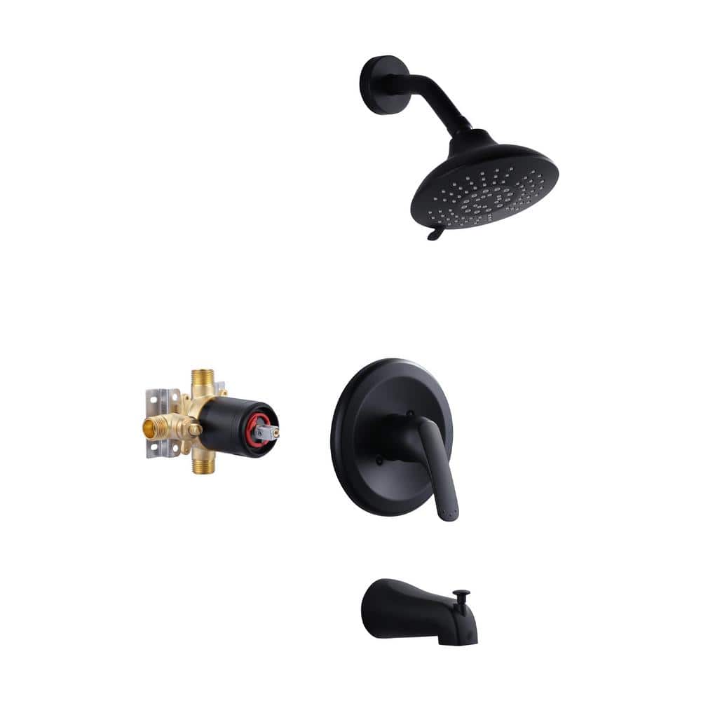 Single Handle 5-Spray Shower Faucet 1.8 GPM with Tub Spout in Matte Black Valve Included price history on PriceWatchPro