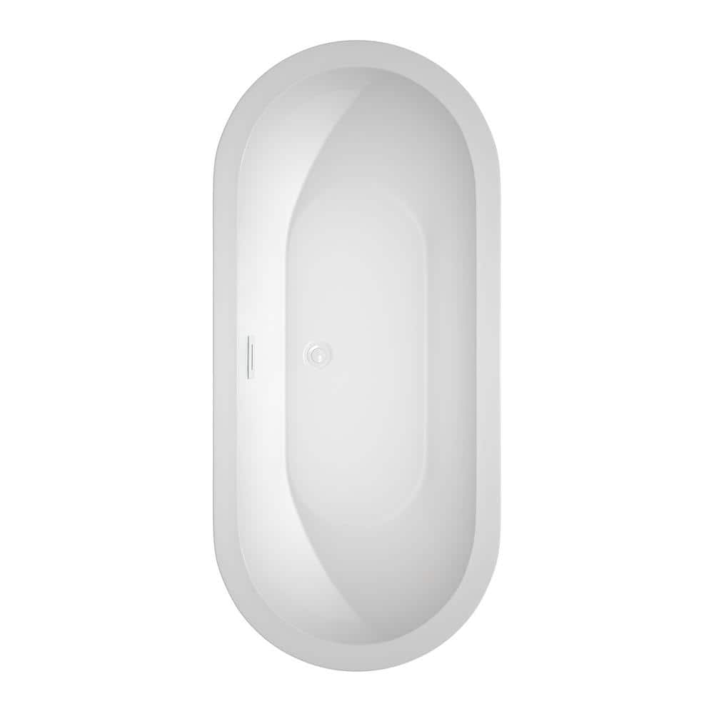 Soho 68'' Shiny White Freestanding Acrylic Soaking Bathtub