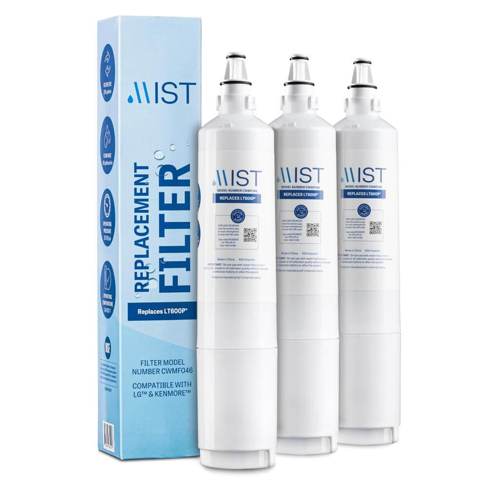 Mist LT600P Compatible with LG LT600P, 5231JA2006A, Kenmore 9990, 46-9990 Refrigerator Water Filter (3-Pack)