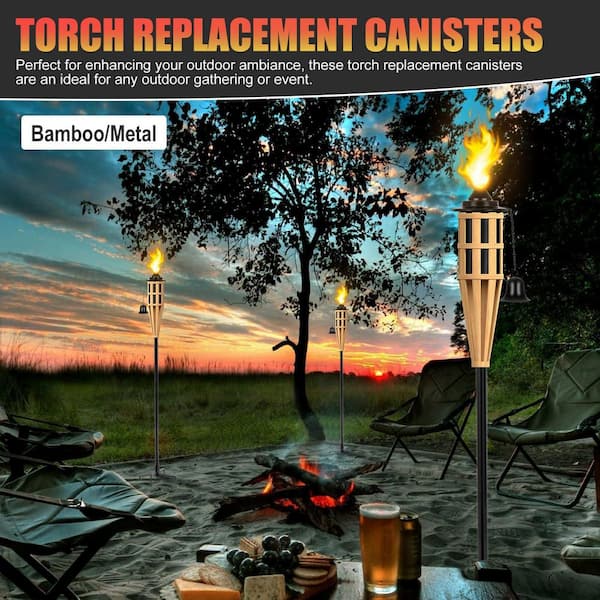 Misopily Black Metal Torch Fuel Replacement Canister Outdoor Patio