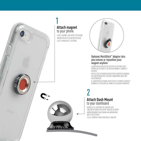 Steelie 360° magnetic mount for cell phone;magnetic phone socket