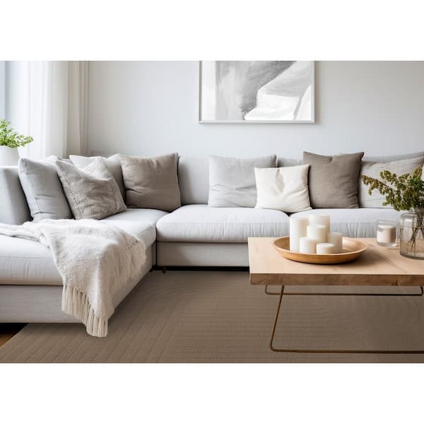 Solara Collections 8 ft. x 11 ft. Brown Tonal/Solid, Geometric Indoor Area Rug