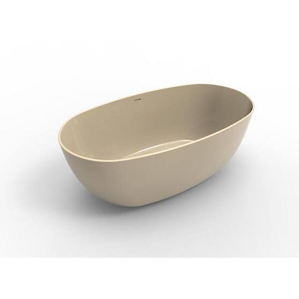 Hydro Systems Alamo 60 in. Solid Surface Flat Bottom Air Bath Bathtub in Almond